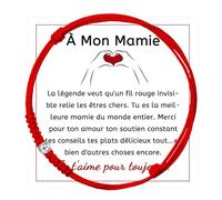 FANCIBAND Cadeau pour Mère/Grand-mère/Fille Bracelet de Fil Rouge pour Femme, Bracelet Porte-bonheur Rouge, Cadeau pour la Fête des Mères, Plata de ley, No Gemstone