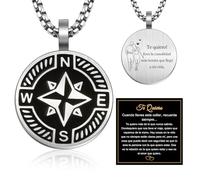 FANCIBAND Collar Hombre Acero Inoxidable Brujula Colgantes con Grabado Te Quiero, Regalos Originales para Hombre Aniversario Boda Cumpleaños Navidad San Valentín Parejas Marido Novio