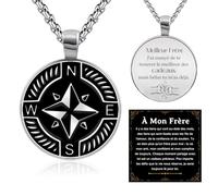 FANCIBAND - Collar para hombre de acero inoxidable 316L con grabado de Je t'aime regalo amor novio marido pareja cumpleaños o boda o Navidad, Acero inoxidable, No es una piedra preciosa