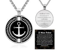 FANCIBAND - Collar para hombre de acero inoxidable 316L con grabado de Je t'aime regalo amor novio marido pareja cumpleaños o boda o Navidad, Acero inoxidable, No es una piedra preciosa