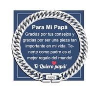 FANCIBAND Dia del Padre Regalos Papá Pulsera Hombre Acero Inoxidable 316L Cadena Hombre con Grabado PAPÁ, dia del Padre Regalos Cumpleaños Aniversario Día de Acción de Gracias Navidad