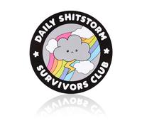 FANCIBAND Imanes divertidos para nevera de 7.6 cm Daily Shitstorm Survivors Club, reutilizables, lindos, divertidos, arcoíris, nube, rayo, anime, para oficina, trabajo, hogar, taquilla, armario