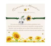 FANCIBAND Pulsera para Maestra Regalos Originales para Profesoras, pulseras para Profesores Regalo Graduacion CumpleañOs DíA Del Profesor Acción de Gracias Navidad (Girasol - Verde Oscuro)