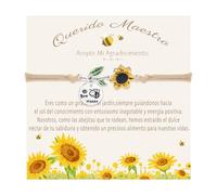 FANCIBAND Pulsera para Maestra Regalos Originales para Profesoras, pulseras para Profesores Regalo Graduacion CumpleañOs DíA Del Profesor Acción de Gracias Navidad (Girasol - Caqui)