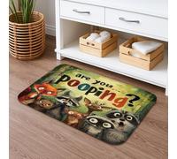 Fanciful Animal Friends - Tapete de baño antideslizante con diseño de criaturas del bosque, divertido tapete de ducha de espuma viscoelástica, lavable, para baño, inodoro, baño, decorativo, 16 x 24