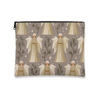 Fanciful - Bolsa de maquillaje con patrón de ángel, bolsa de viaje vintage para mujer, organizador portátil de lona con cremallera, bolsa de aseo para el cuidado de la piel de vacaciones, Gris, 7x9