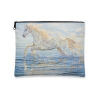 Fanciful - Bolsa de maquillaje de caballo mágico, bolsa de viaje para cosméticos artísticos para mujer, organizador portátil con cremallera pequeña, regalo de playa, bolsa de aseo para el cuidado de