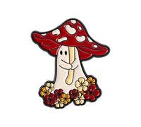 Fanciful Hobgoblin Tale - Broche de paraguas de hongo con diseño creativo de dibujos animados para atuendo juguetón, pin de mejora para mayor diversión de aleación, talla única, como se describe