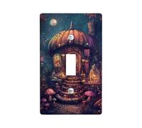 Fanciful Pumpkin House - Placa de cubierta para interruptor de luz, cubierta de tomacorriente, decoración otoñal para acentos del hogar, placas de pared termoplásticas, tamaño estándar, palanca