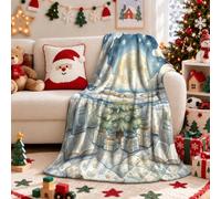 Fanciful Winter Storybook - Manta con diseño de árbol de Navidad, 101,6 x | Escena nocturna de invierno, manta de sofá, ilustración de libro de cuentos, comodidad de temporada para el hogar