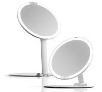 Fancii Espejo Maquillaje Portatil con Luz LED, Recargable 8” Espejo Cosmético de Viaje con Iluminación de 3 Colores, Altura Ajustable, Pantalla Táctil, Abigail (Blanco)