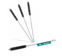 fancility 4 cepillos de limpieza para cafeteras automáticas (9 mm de diámetro y 21 cm de largo), cepillo de limpieza universal fino y flexible como cepillo para manguera de leche, cepillo de pajita y