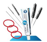 fancility® Set compatible con la DeLonghi & AEG unidad de preparación 25g de grasa de silicona para cafeteras automáticas, 3 juntas, entre otros, ECAM ESAM ETAM grupo de 5 cepillos de limpieza de