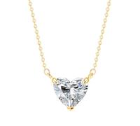 FANCIME 0,3-0,5 quilates Corazón Lab-Grown Diamante Solitario Colgante Cadena Sólido 14K Oro Amarillo/Blanco (Color D-E, VS Clarity) Joyería fina Aniversario Cumpleaños Regalos para Damas Mujeres, Oro