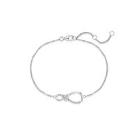 FANCIME Collar de amor infinito para mujer, oro de 18 quilates y plata de ley, chapado en oro blanco, delicado diamante de imitación, símbolo del infinito, joyería, aniversario, cumpleaños, graduación