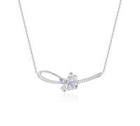FANCIME Collar de plata de ley chapada en oro blanco con diamantes de imitación, joyería fina, aniversario, cumpleaños, día de la madre, regalo de boda para ella, mujer y mamá