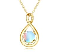 FANCIME Collares de piedra natal para mujer, joyería fina, plata de ley, chapado en oro amarillo, delicado colgante de infinito, regalo de aniversario, cumpleaños, para ella, esposa, madre, dama
