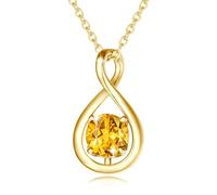 FANCIME Collares de piedra natal para mujer, joyería fina, plata de ley, delicado colgante de infinito, aniversario, cumpleaños, regalos de Navidad para su esposa, mamá, dama, hija, cadena de 40,6 cm