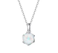 FANCIME Everbloom - Collar para mujer de oro blanco macizo de 14K, colgante con cadena de plata esterlina, corazón, piedra de nacimiento, joya con gemas, regalos del Día de la Madre para mujeres, 40
