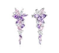 FANCIME Glyzinie Susurro Colección de Joyas de Plata de Ley Chapado en Oro Blanco Colgante de Diamante Simulado Pulsera Pendientes Cumpleaños Día de la Madre Boda Joyas Regalos para ella Mujeres Madre