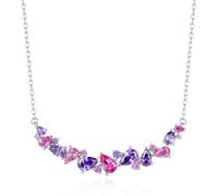 FANCIME Glyzinie Susurro Colección de Joyas de Plata de Ley Chapado en Oro Blanco Colgante de Diamante Simulado Pulsera Pendientes Cumpleaños Día de la Madre Boda Joyas Regalos para ella Mujeres Madre