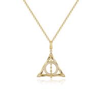 FANCIME Harry Potter x Collaboration - Deathly Hallows Necklace, Gold Plated Pendant Necklace Jewellery Gift for Women Girls