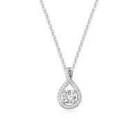 FANCIME Lab-Grown - Cadena con colgante de infinito de diamantes, plata de ley 925, colores D-E, pureza VS y diamantes, longitud de la cadena: 40 + 5 cm, Plata esterlina, Diamante