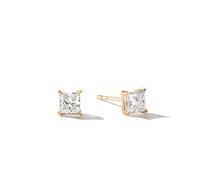 FANCIME Lab-Grown Pendientes de diamante de corte princesa de oro amarillo sólido de 14 quilates pendientes pendientes regalo joyería fina para mujer (D-E color, VS Clarity), Oro amarillo, Diamante