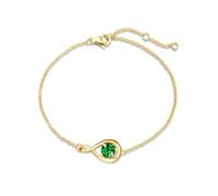 FANCIME Pulsera de plata de ley 925 con piedra natal infinita, caja de joyería fina para Navidad, cumpleaños, día de San Valentín, día de la madre, regalo para mujeres y madres, Plata de ley Oro