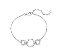 FANCIME Pulsera Infinity Eternal Embrace para mujer, plata de ley 925, chapada en oro blanco, delicado diamante de imitación, infinito, tres símbolos, joyería, aniversario, cumpleaños, día de la madre