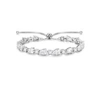 FANCIME Pulsera Tenis de Piedra de Nacimiento para Mujer Plata de Ley Bañada en Oro Blanco Brazalete Tenis Bolo con Gema Pera Regalo de Joyería Fina Navidad Aniversario Cumpleaños para Ella Esposa