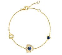 FANCIME Pulseras de zafiro para mujer, piedra natal de septiembre, plata de ley 925, chapada en oro amarillo, pulsera de piedras preciosas, aniversario, día de San Valentín, joyas finas, regalos para