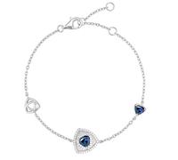 FANCIME Pulseras de zafiro para mujer, piedra natal de septiembre, plata de ley 925, chapada en oro blanco, pulsera de piedras preciosas, aniversario, día de San Valentín, joyas finas, regalos para