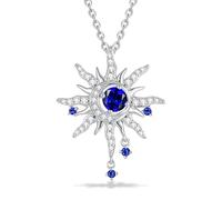 FANCIME Soluna Nexus Collar de piedra natal para mujer, plata de ley, joyas de luna, colgante de sol, joyas finas, piedras preciosas, regalo para el día de las madres para mujeres, Plata esterlina Oro