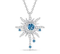 FANCIME Soluna Nexus Collar de piedra natal para mujer, plata de ley, joyas de luna, colgante de sol, joyas finas, piedras preciosas, regalo para el día de las madres para mujeres, Plata esterlina Oro