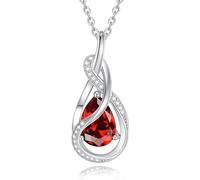 FANCIME TimelessTie Collar de piedra natal para mujer, plata de ley, con nudo de cinta, colgante fino, joya de piedras preciosas, regalo para el día de las madres, para mujeres, mujeres, madres, etc
