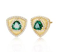 FANCIME Trinity Leroy Triángulo Piedra de Nacimiento Pendientes Mujer Plata de Ley 925 Piedras Preciosas Pendientes Aniversario Cumpleaños Día de San Valentín Joyería Finos Regalos para Mujer Tus