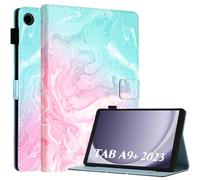 Fancity Funda compatible con Samsung Galaxy Tab A9+ de 11 pulgadas versión 2023 (SM-X210/X216/X218), funda de piel sintética con soporte para bolígrafo, ranura para tarjeta Smart Wake Sleep para