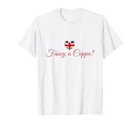Fancy A Cuppa? Camisa Divertida con Palabras británicas, Bandera de la Bandera de Reino Unido Camiseta