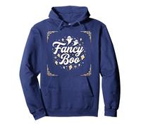 Fancy Boo: Arte Fantasma de Halloween Boo-JEE para un Estilo Espeluznante Sudadera con Capucha, Unisex para Adultos, Azul Marino, L
