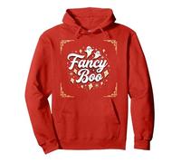 Fancy Boo: Arte Fantasma de Halloween Boo-JEE para un Estilo Espeluznante Sudadera con Capucha, Unisex para Adultos, Rojo, S