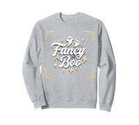 Fancy Boo: Arte Fantasma de Halloween Boo-JEE para un Estilo Espeluznante Sudadera, Unisex para Adultos, Gris Jaspeado, L