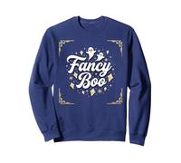 Fancy Boo: Arte Fantasma de Halloween Boo-JEE para un Estilo Espeluznante Sudadera, Unisex para Adultos, Azul Marino, S