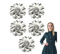 Fancy Buttons for Clothes, Rhinestone Buttons, Button Covers, 5X Flower Button, Shirt Button Clips, No Sew Buttons, Decorative Buttons, Dress Suit Button Accessories, for Dress Suit Shirt Accessories