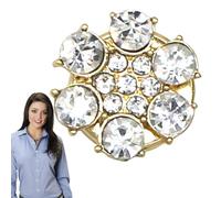 Fancy Buttons For Clothes, Rhinestone Covers, Alloy Detachable Flower Clips, No Sew Embellishments, Sparkling Shirt Accessories For Women, Girls, Stylish Replacement, Decorative And Easy To Use, 1.5cm