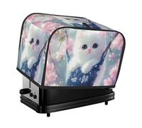 Fancy Cat Flowers - Cubierta para tostadora de 2 rebanadas de cocina, para electrodomésticos pequeños con bolsillos, protección contra el polvo y las huellas dactilares