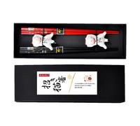 Fancy Chopsticks, dibujos animados de cerámica Cat Chopstick Holder - 2 pares no reutilizables japoneses Chopstick Set 9.45i Chopsticks Better Prevent Food From Falling Andn With Case For Sushi