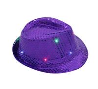 Fancy Flashing - Gorro de baile unisex colorido con luces LED, vestido de lentejuelas ligeras, gorras de béisbol, trajes de animación para niñas, Multicolor, Talla única