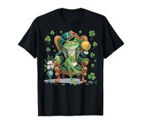 Fancy Frog Coin Día de San Patricio Dinero de la Suerte Manifiesto irlandés Camiseta
