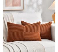 Fancy Homi Fundas de cojín Decorativas Grandes para Sala de Estar, sofá, casa de Campo, rústica, Bohemia, Suave, a Rayas, Patchwork, Fundas de Almohada rectangulares, 30 x 50 cm, Paquete de 2